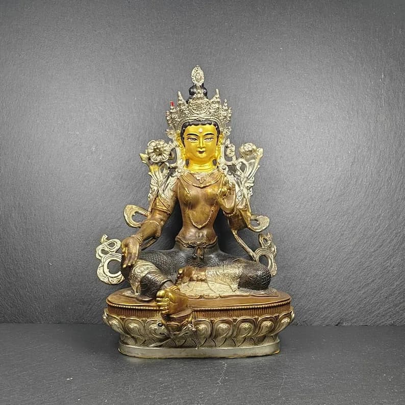 Sacred bronze statue from a curated Nepali collection
